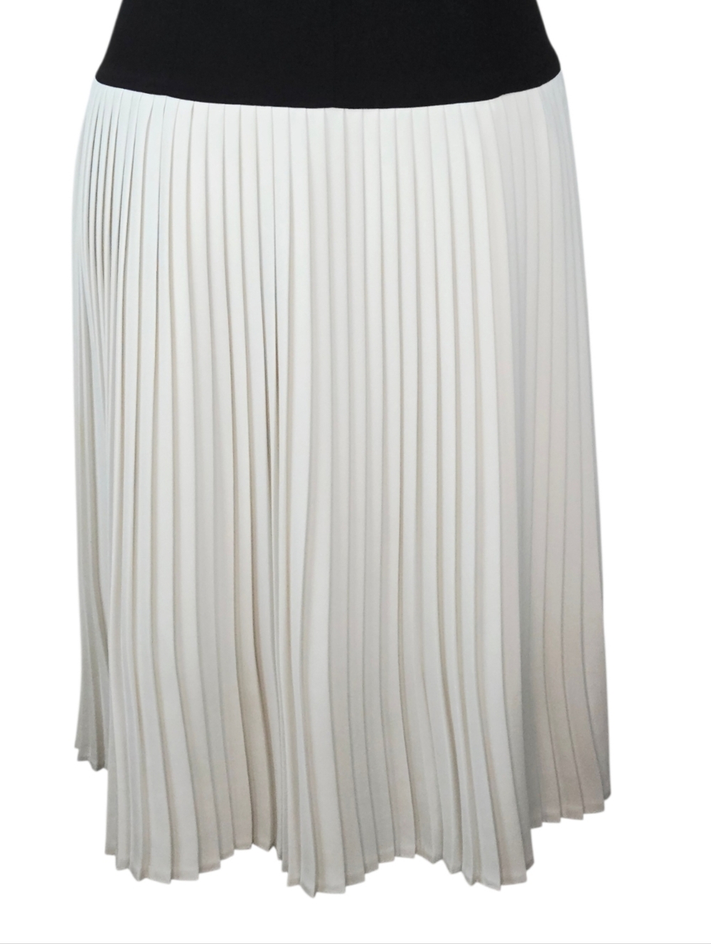 JOSEPH & EREN Paris Black White Pleated Dress Contrast Lapel Button Front US 10 - Picture 6 of 15